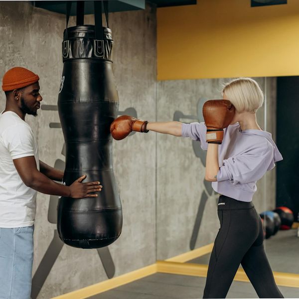 Man looking focused and energetic after a workout session.